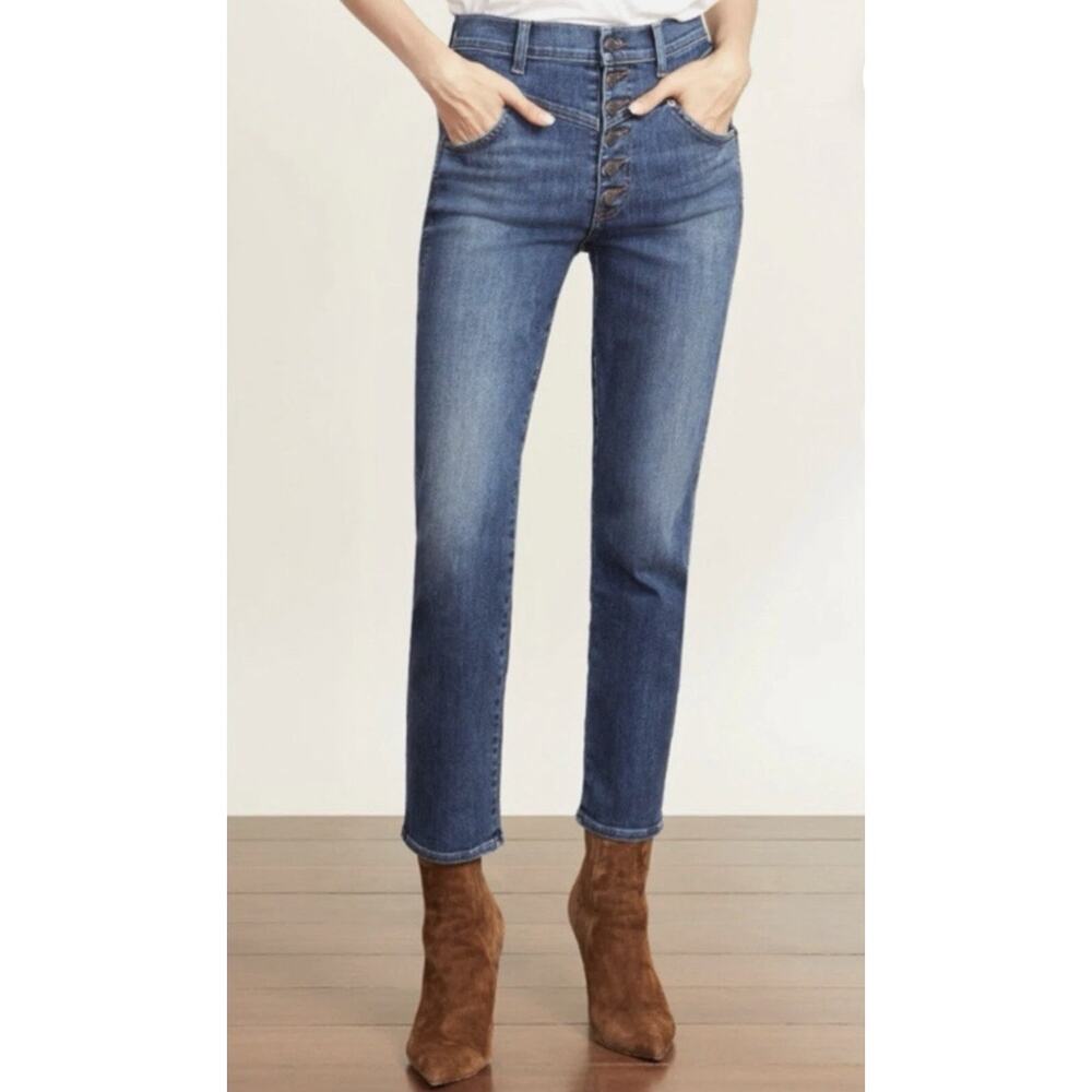 Veronica Beard Ryleigh High Rise Button Fly Ankle Jeans Size 29 Denim Luxury